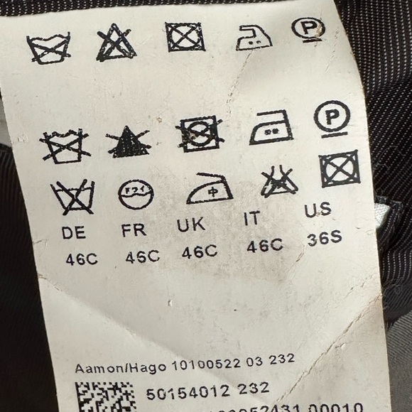 HUGO BOSS Aamon Hago Sport Coat Blazer Jacket Gray Wool Mohair Career, Size 36S - Picture 11 of 13